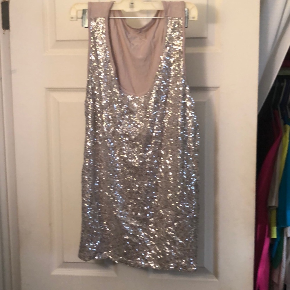 Silver sequin INC tank